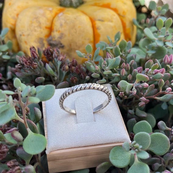 Vintage Sterling silver stackable ring size 10 - image 2