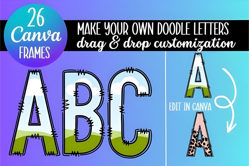 Fill Your Own Doodle Letters, Drag and Drop Alphabet, Alphabet Letters ...