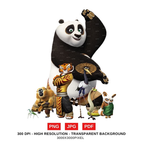 Kung Fu Panda Movie Poster Wall Art / Digital Kung Fu Panda poster / Panda character digital drawing /  Kung Fu Panda Birthday / Png Jpg Pdf