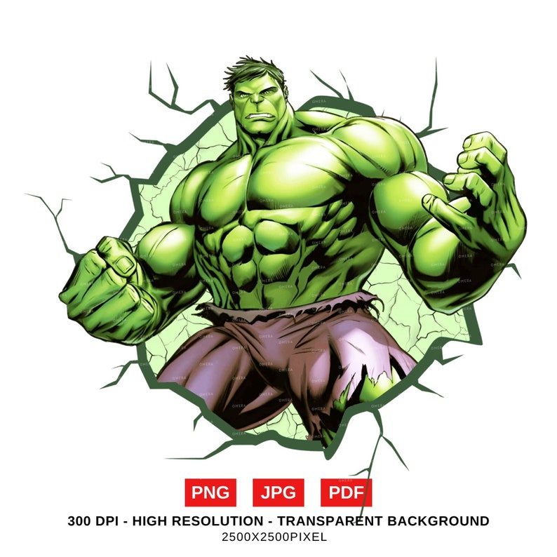 El gigante, fuerte, enojado y verde Hulk. Impresi??n digital de Hulk