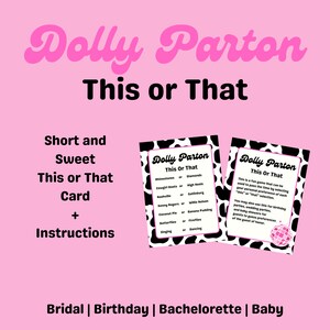 Dolly Parton Party Games Bundle - 25-page Instant Download With Bingo ...