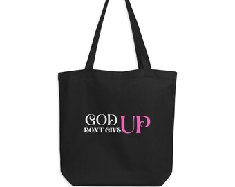 GOD UP Inspirational Tote Bag, Church Bible Bag