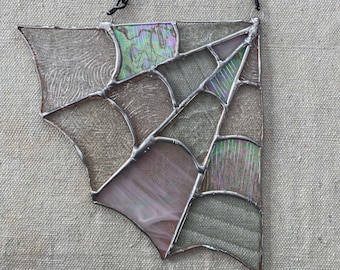 Atrapasol de telaraña de vitral o adorno de esquina / Decoración de Halloween hecho a medida