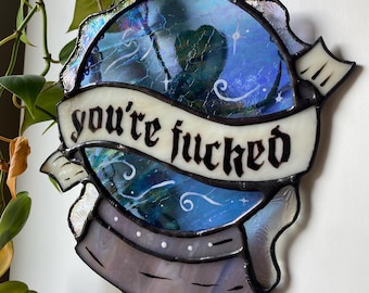 Atrapasueños de cristal con forma de bola de cristal, hecho a medida: decoración de brujas sarcástica