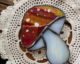 Estaca para planta de vidrio con forma de hongo iridiscente / Decoración estilo cottagecore / Regalos de plantas de interior (HECHOS A PEDIDO)