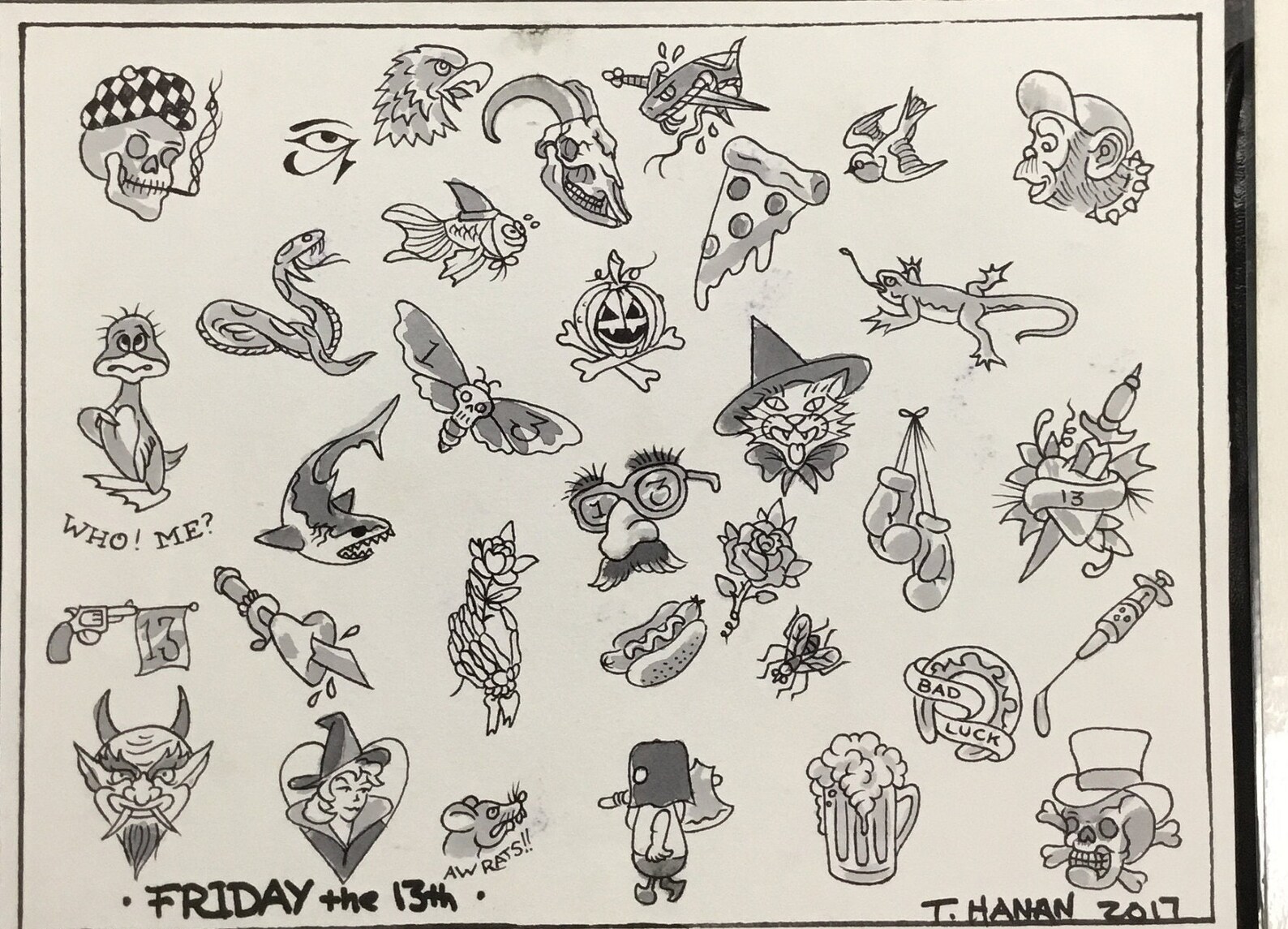 Friday the 13th Tattoo Flash - Etsy