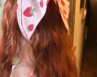 Strawberry Bandanna | cottage core| hippy| boho