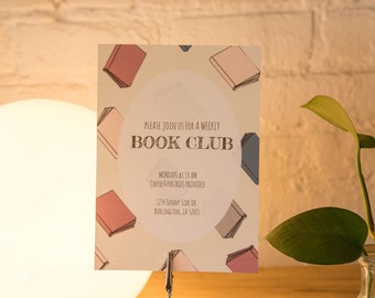 Book Club Invitation, Editable and Printable, Instant Download