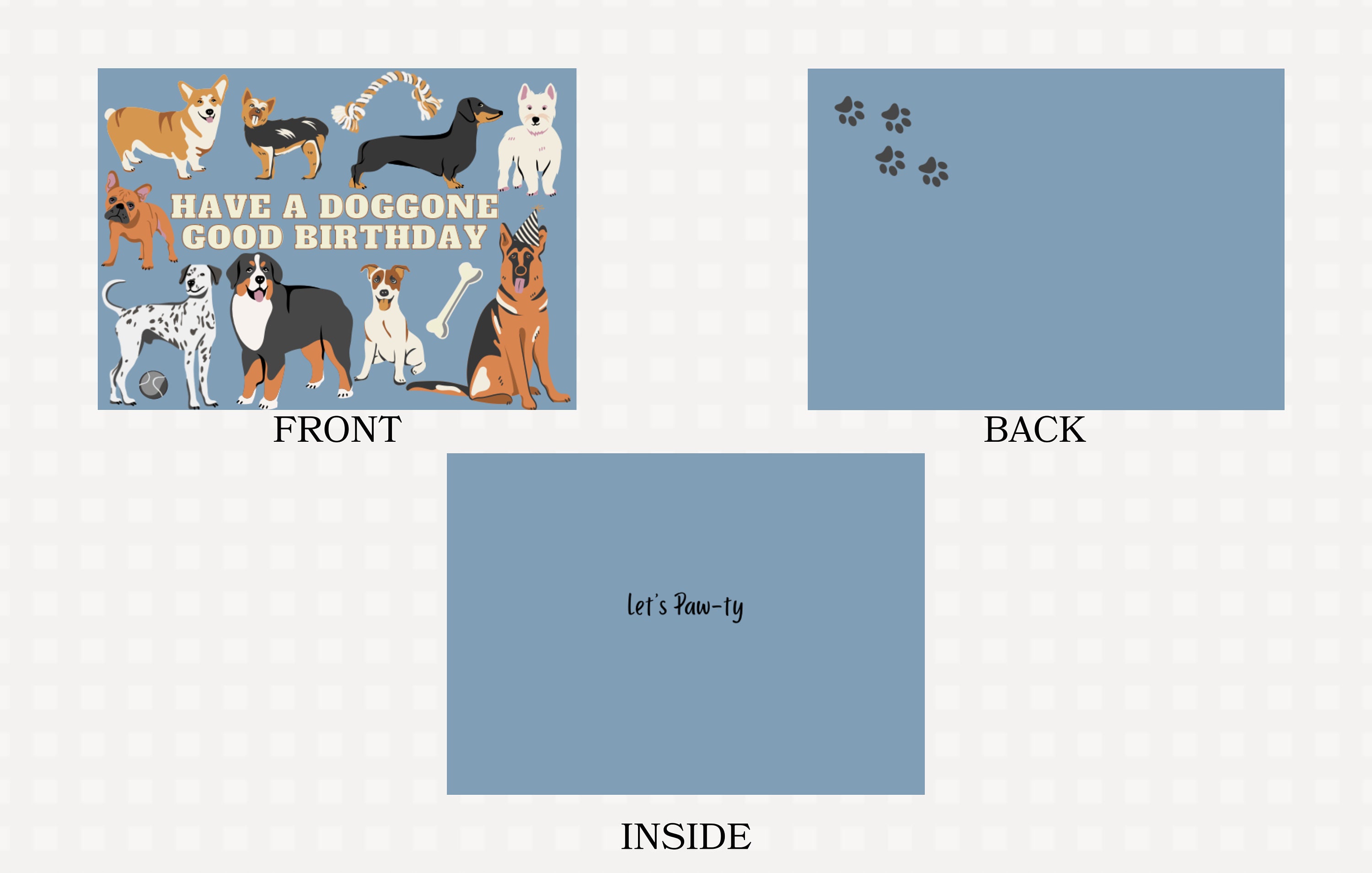 Dog With Three Angry Jack Russell Terriers In Booth Funny / Humorous Birthday Card