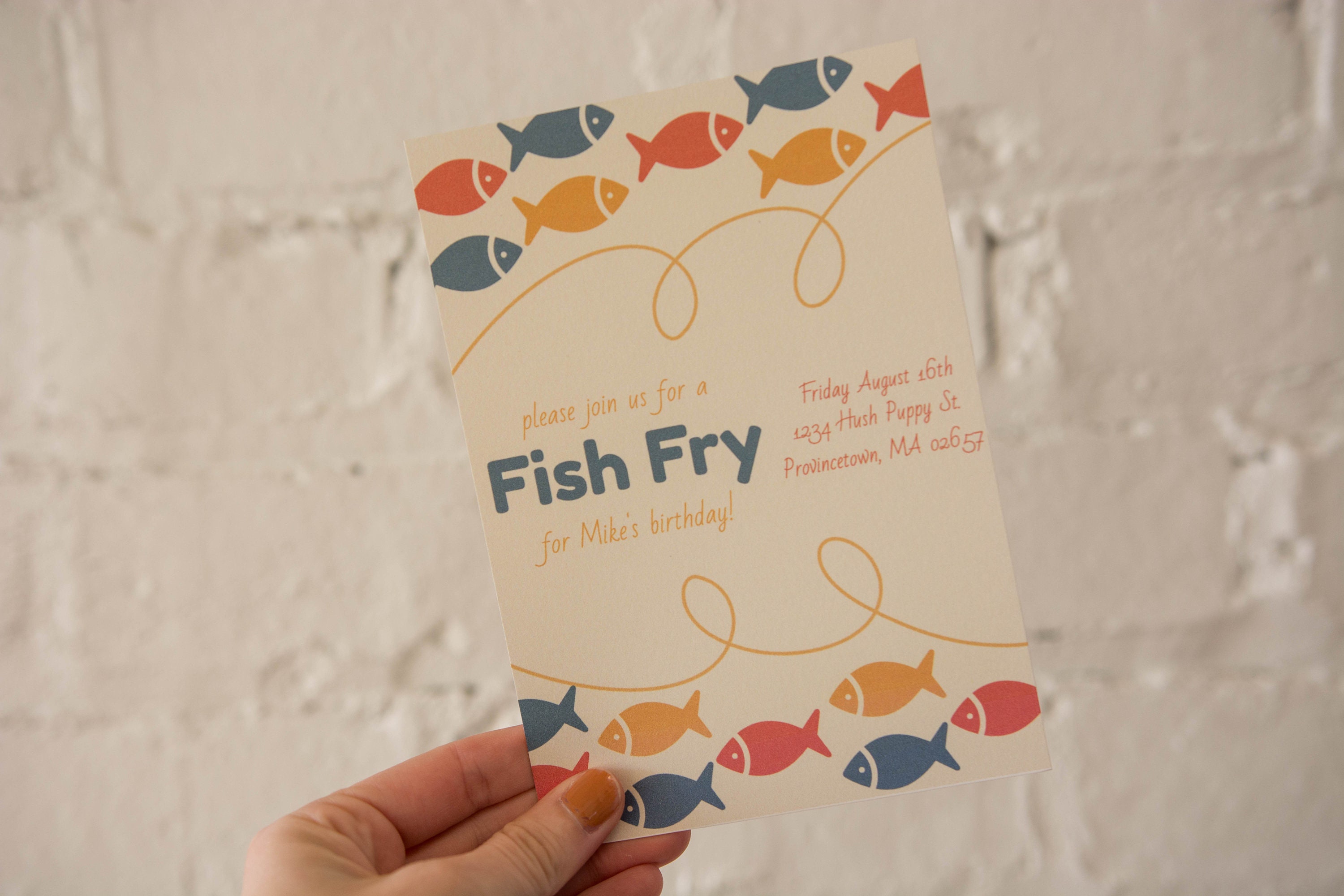 Editable, Printable Fish Fry Invitation, Fish Fry Party, Dinner Party ...