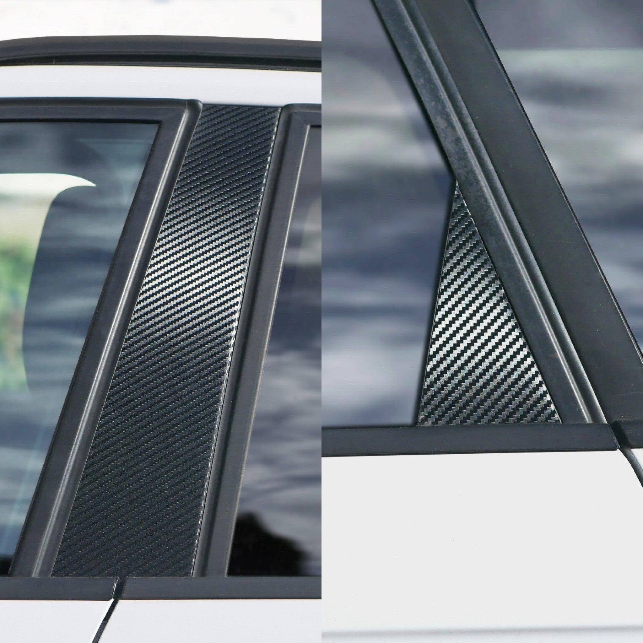 Decor sierlijst geschikt voor Audi A3 8V Sportback 2012-2020 & S3/RS3 (5- deurs, compact): lakbeschermingsfolie voor B-C-zuil afdekplaat links/rechts voordeur/achterdeur (carbon design