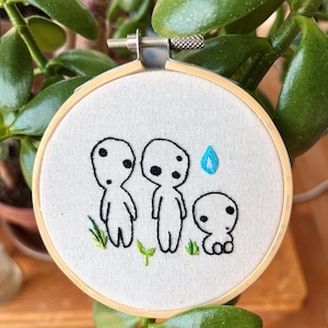 Kodama Forest Spirit Embroidery - Princess Mononoke