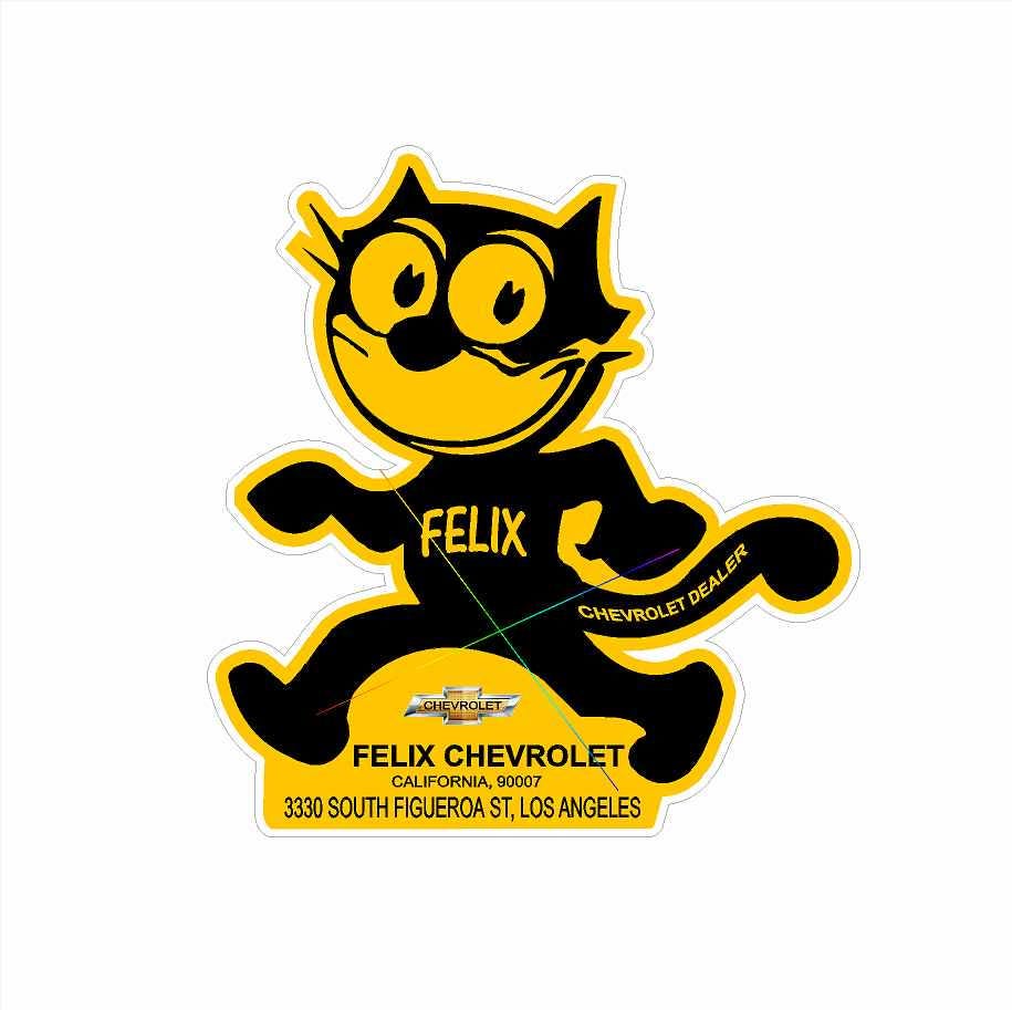 Felix The Cat Classic Vinyl Sticker - Lowrider Style, 3-Inch, For Chevy & More