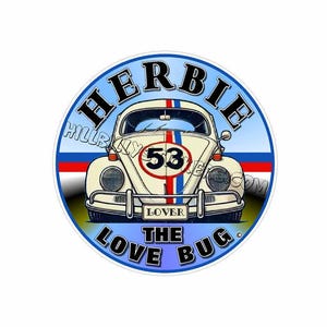 New HERBIE the Love Bug Sticker. 4.78&quot; Tall  UV / water Proof. Good for 4 years outdoors. Works great for all Vehicle windows.