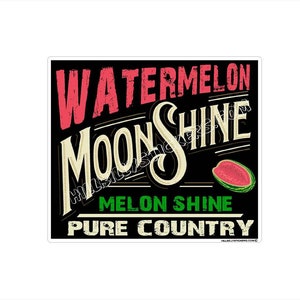 Vintage Watermelon Moonshine  Sticker. 3.5" x 4.5" Wide   - Awesome Graphics and Color. (NEW on the Market)  UV/ Water Proof 4/5 Yr.
