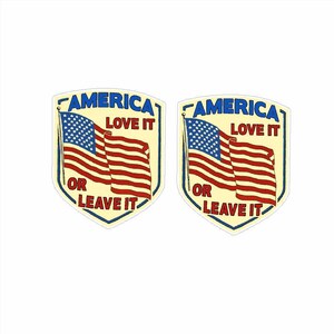 New - Vintage America Love It or Leave it. 2 sticker pk. 2.6&quot; x 3&quot; tall. New on the market UV / water Proof 4 years Show your colors!!