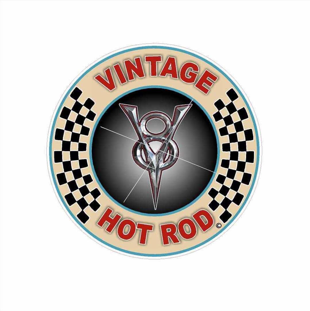 Hot Rod Car Sticker New Vintage Hot Rod Custom Sticker: - Size 4.9