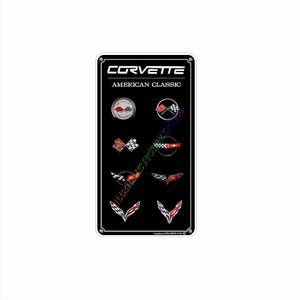 All 8 Generations Vintage Corvette Sticker.  Beautiful ~ 3.5&quot;x 6.1&quot; Tall /  (New on the market.) UV / Water Proof Good for 4 yrs. outdoors