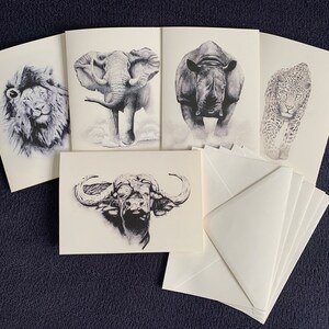 Cartes de voeux - The Big 5 (vierges à l'intérieur)