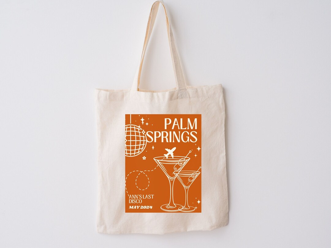 Palm Springs Bloom Jute Rectangle Tote Bag