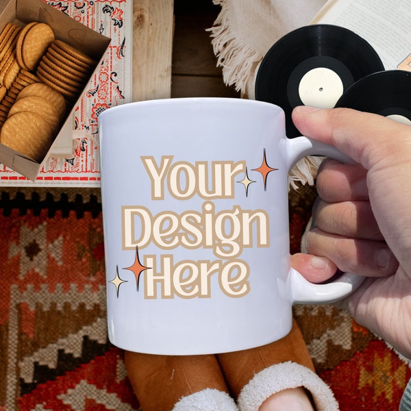 11 Oz. Ceramic Mug Mockup, POD Mug Mockup, White Coffee Mug Mockup, Print on Demand Mug Mockup, Cricut Mug Mockup, Trendy Mug Mockup