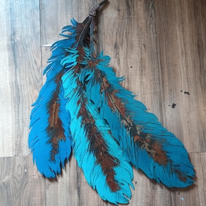 Arte de metal 3D de plumas de 2 pies