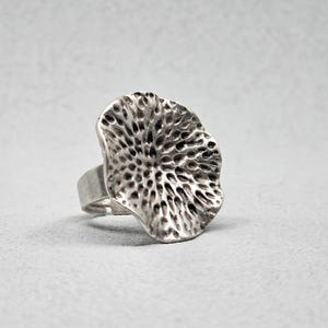 Brutalist Ring, Modernist Ring, Abstact Ring, Unique Shaped Ring, 925 Antique Silver Statement Ring, Post Modern Ring, Size Adjustable Ring
