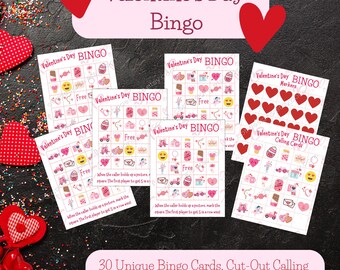 Valentine's Day Picture Bingo | Classroom Party Game | Printable Activities | Instant Download