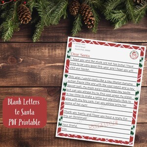 Printable Dear Santa Letter | PDF Instant Download