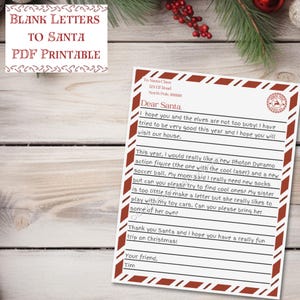 Printable Dear Santa Letter | PDF Instant Download