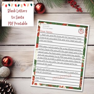 Printable Dear Santa Letter | PDF Instant Download