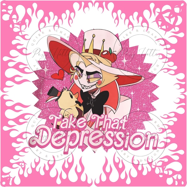 Take That Depression Anthony Angel Dust Lucifer Morningstar Rubber Ducky PNG Image Hazbin Hotel