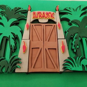Jurassic gate 3D cake topper digital file