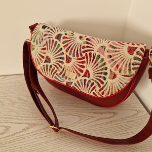 Sac à main Naia bordeaux fleurs