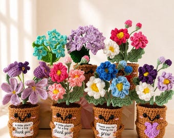 Cadeau de Noël pour un collègue, Décoration de bureau florale au crochet (échange de cadeaux), Cadeau de bureau personnalisé, Anniversaire d'un collègue