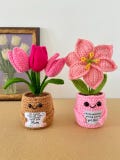 Gift for Mom – Crochet Flower – Mother’s Day Plant Decor – Custom Message Plaque – Forever Floral Keepsake product logo