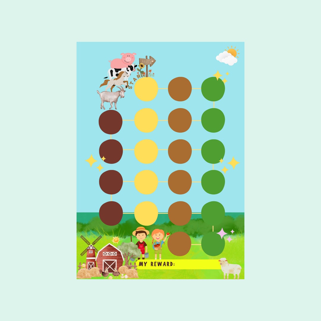 Farm Animals Reward Chart, Animal Sticker Chart, Potty Training Chart ...