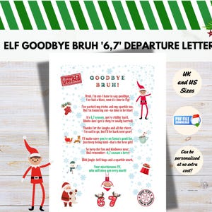 Elf 'Goodbye Bruh' '6 7 Trend Letter Printable for Kids, Funny Elves Departure Note, Farewell Six Seven Meme Message,