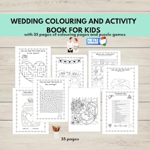 Kids Wedding Activity Pack, Children&#39;s Wedding Activity Book, Printable Wedding Activities for Kids,