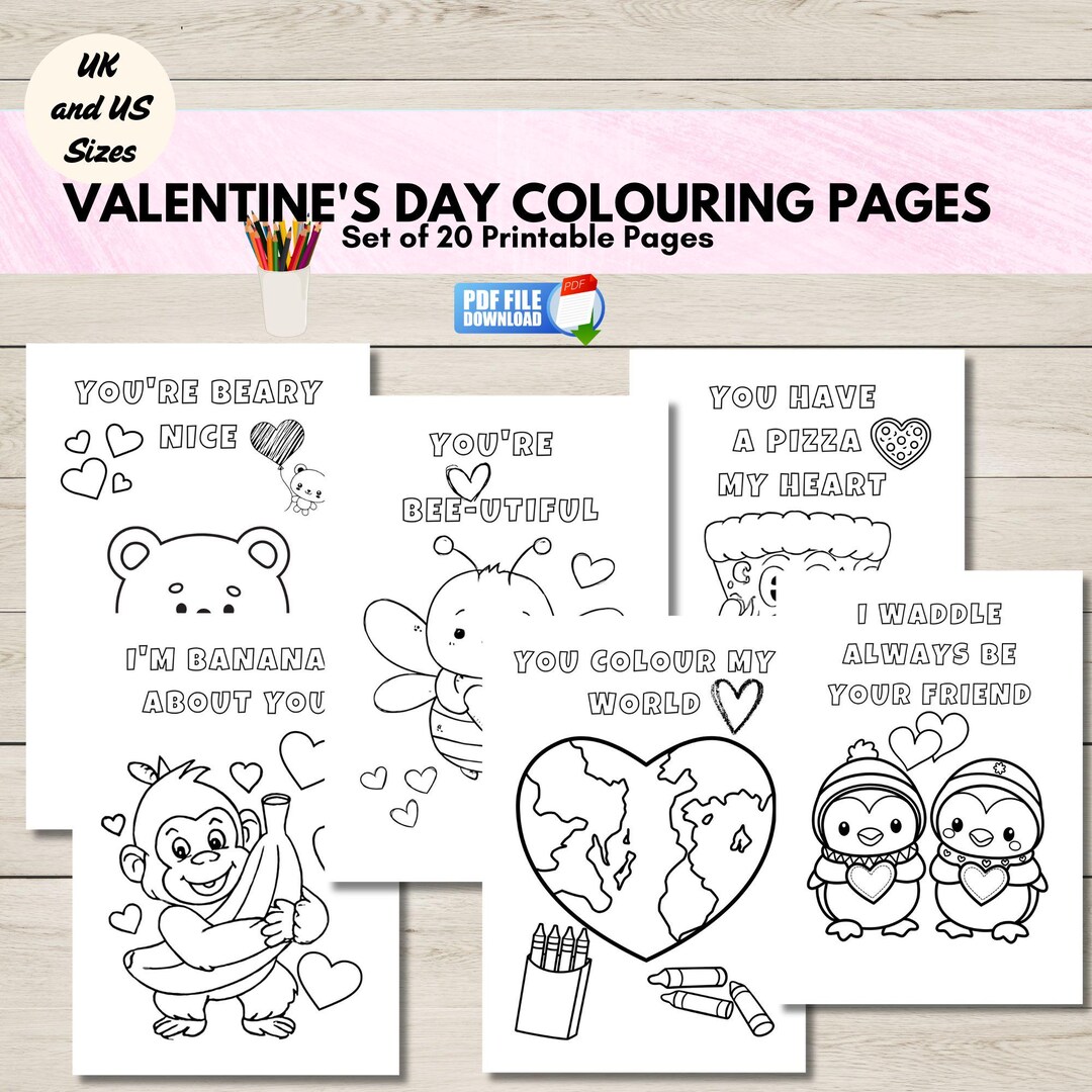 Valentine’s Day Coloring Pages for Kids, Valentine Classroom Activity ...