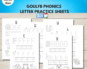 GOULFB Phonics Letter Practice Sheets, Tracing Worksheets, Preschool Kindergarten Literacy Printable