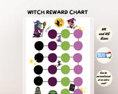 Halloween Witch Behaviour Reward Chart Printable, Kids Chore Tracker, Toddler Reward System, PDF Instant Download,