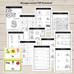 SATPIN Phonics Worksheets, Beginning Sounds and CVC Words Activities ...