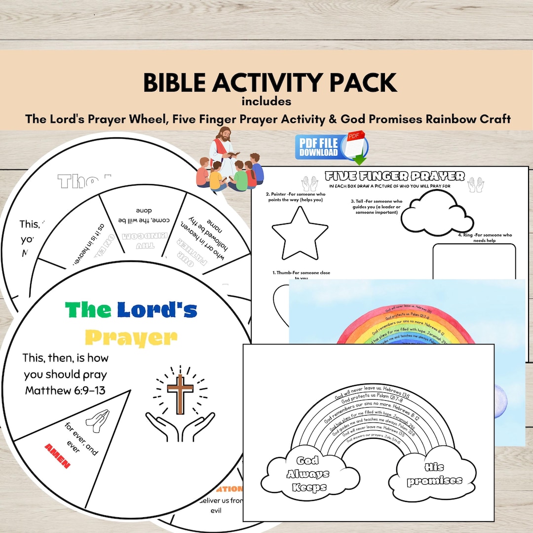 Bible Activities for Kids, Sunday School Activity Pack, Printable Lord ...