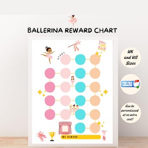 Ballerina Reward Chart, Printable Kids Behaviour Chart, Toddler Potty Training