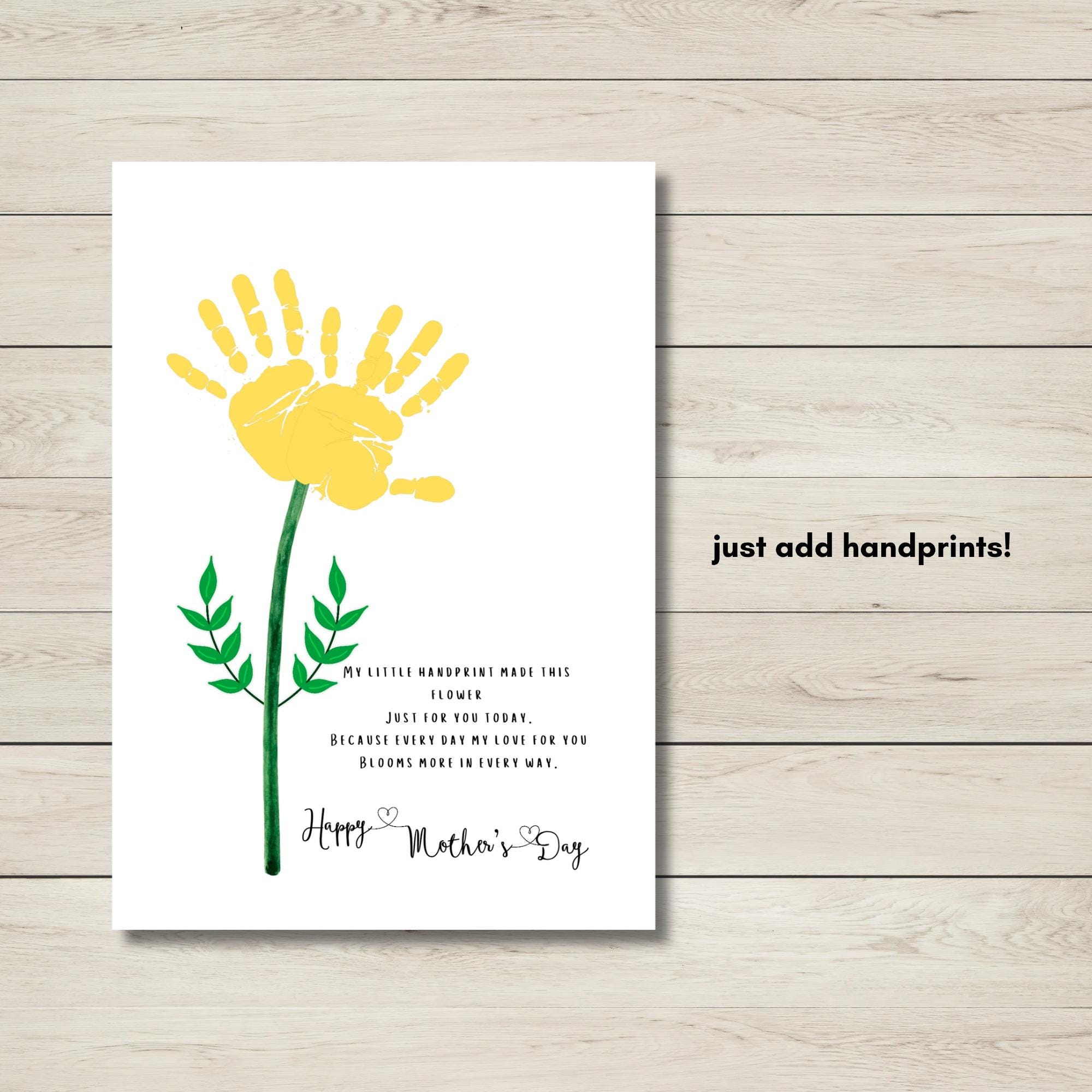 Handprint Flower Craft for Mother’s Day, Poem Printable for Mom, Gift ...