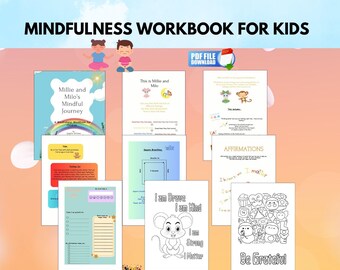 Mindfulness Workbook For Kids, Children's Mindfulness Activities , Mindfulness Worksheets, Practice Gratitude At Home, Digital Download,