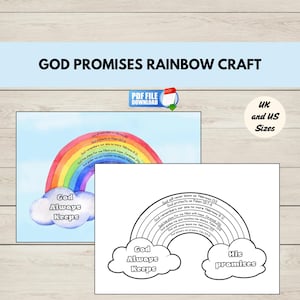Activité que Dieu promet, bricolage arc-en-ciel de l&#39;école du dimanche, à imprimer pour les enfants de l&#39;école du dimanche,