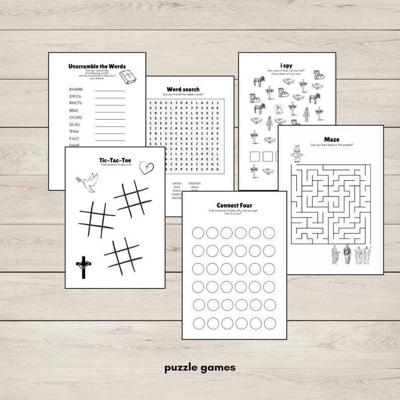 Bible Activity Pack for Kids, Sunday School Printable Games, Bible ...