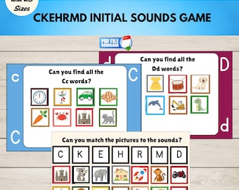 CKEHRMD Phonics Beginning Sounds Game, Group 2 Activity, Preschool Reading Practice, Kindergarten Literacy Center Printable